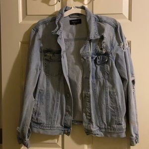 PACSUN DISTRESSED LIGHT WASH JEAN JACKET